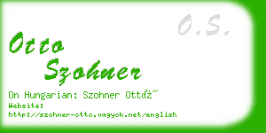 otto szohner business card